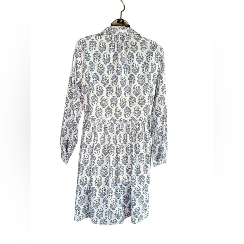 J.Crew women’s cotton long sleeve blue Collared mini shirtdress size 10 preloved - Picture 7 of 13